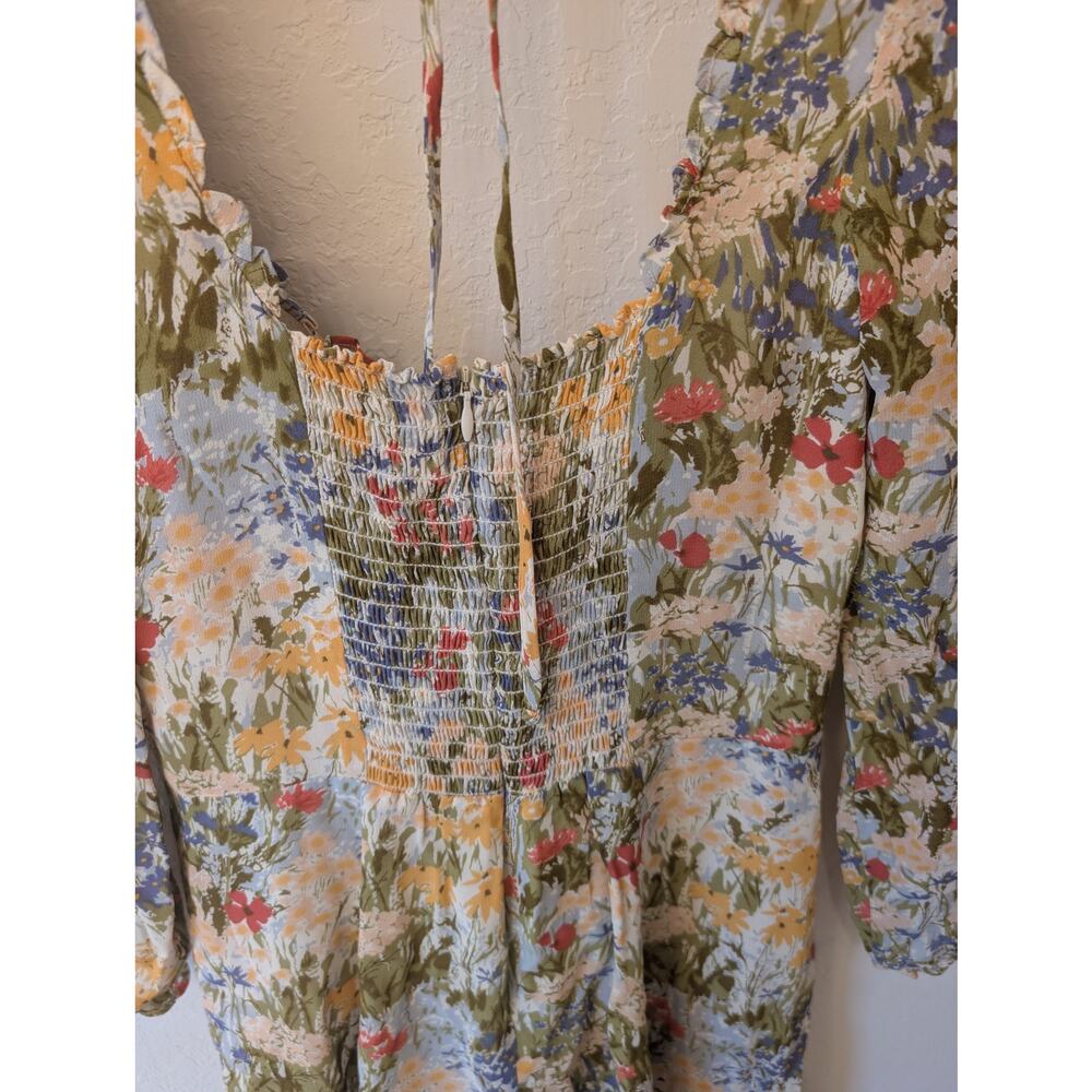Reformation Floral A Line Feminine Chiffon dress Countryside Cottagecore Sz 6 - Picture 8 of 9